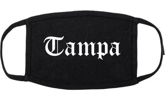 Tampa Florida FL Old English Cotton Face Mask Black