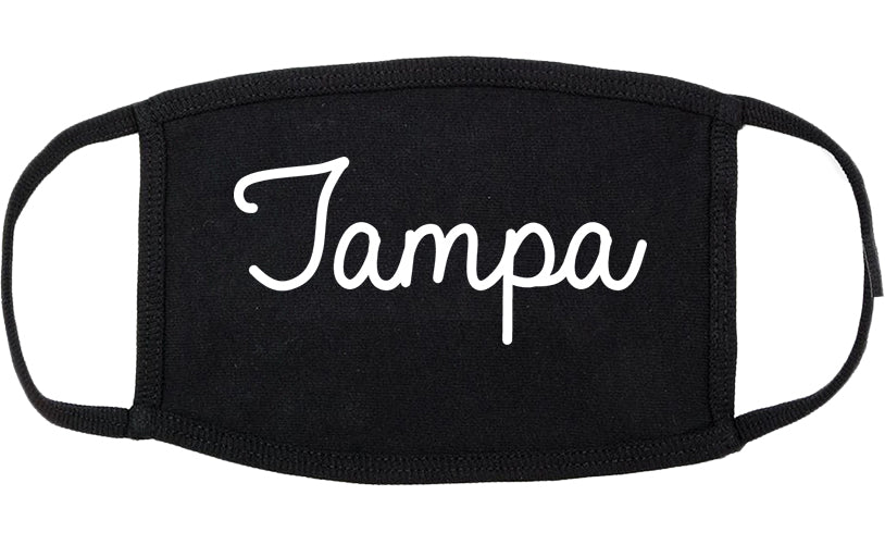 Tampa Florida FL Script Cotton Face Mask Black