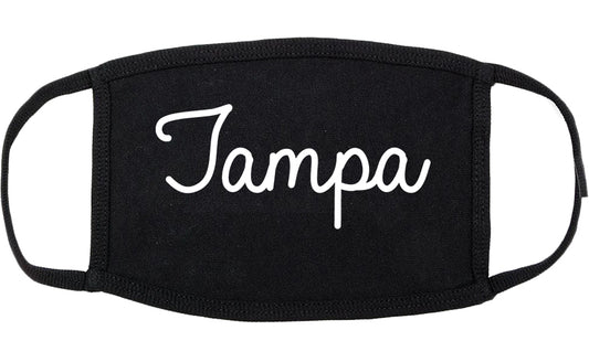 Tampa Florida FL Script Cotton Face Mask Black