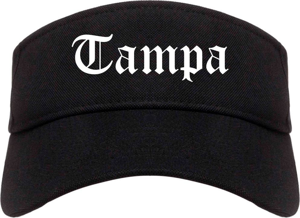 Tampa Florida FL Old English Mens Visor Cap Hat Black