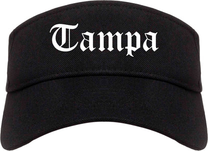 Tampa Florida FL Old English Mens Visor Cap Hat Black
