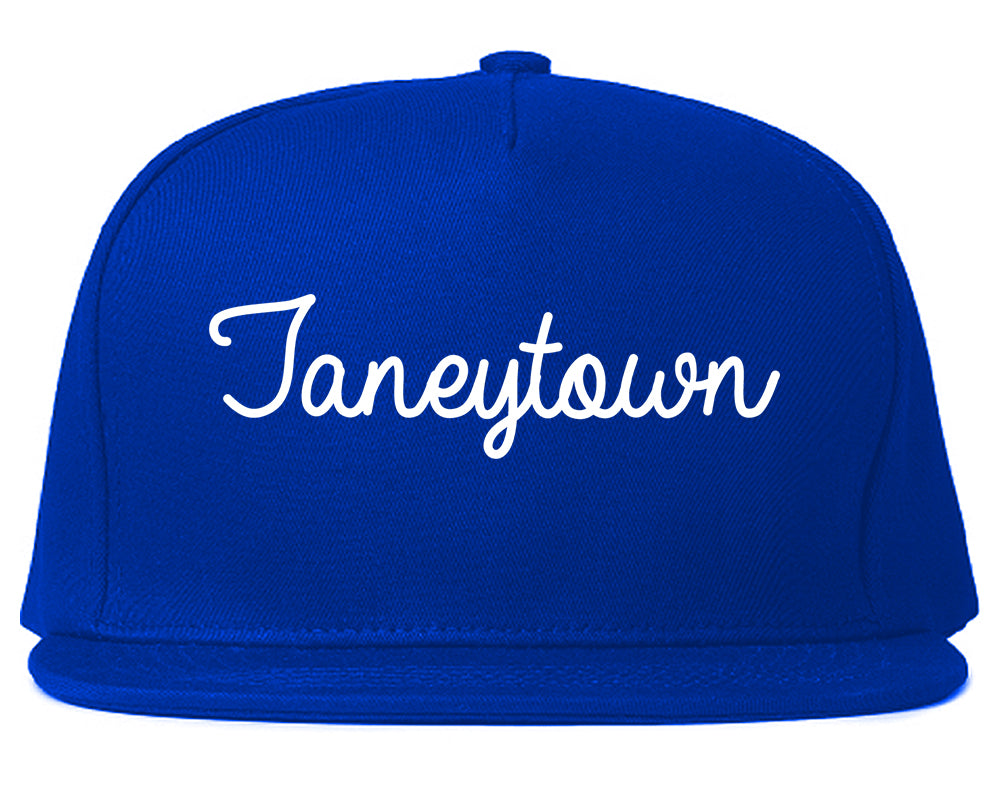 Taneytown Maryland MD Script Mens Snapback Hat Royal Blue