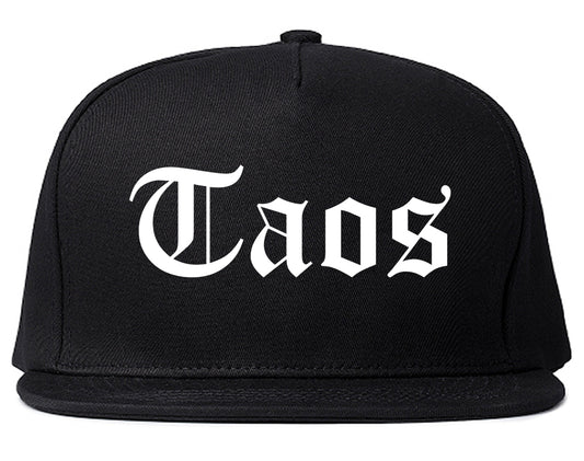 Taos New Mexico NM Old English Mens Snapback Hat Black
