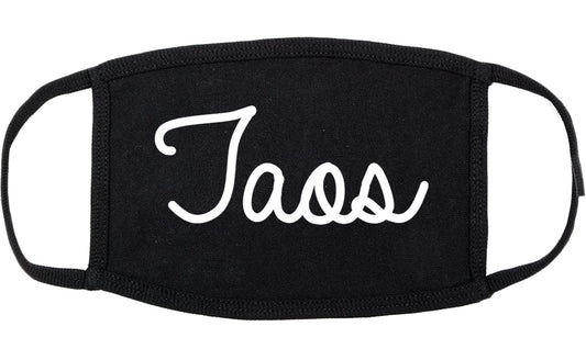 Taos New Mexico NM Script Cotton Face Mask Black