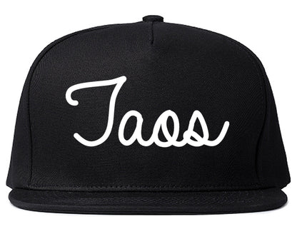 Taos New Mexico NM Script Mens Snapback Hat Black