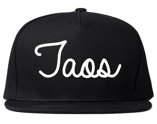 Taos New Mexico NM Script Mens Snapback Hat Black