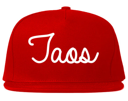 Taos New Mexico NM Script Mens Snapback Hat Red