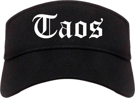 Taos New Mexico NM Old English Mens Visor Cap Hat Black