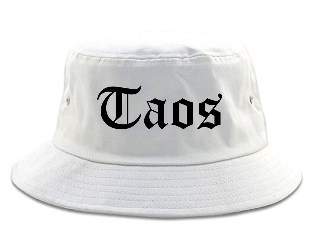 Taos New Mexico NM Old English Mens Bucket Hat White