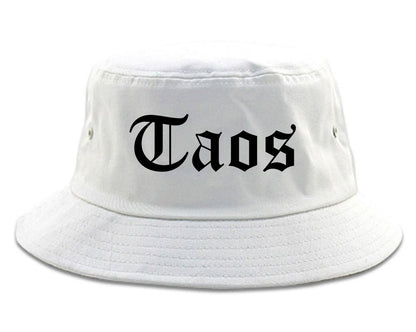 Taos New Mexico NM Old English Mens Bucket Hat White