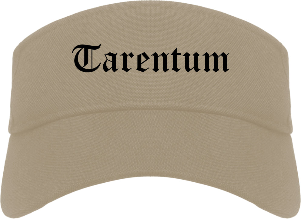 Tarentum Pennsylvania PA Old English Mens Visor Cap Hat Khaki