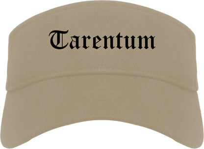 Tarentum Pennsylvania PA Old English Mens Visor Cap Hat Khaki