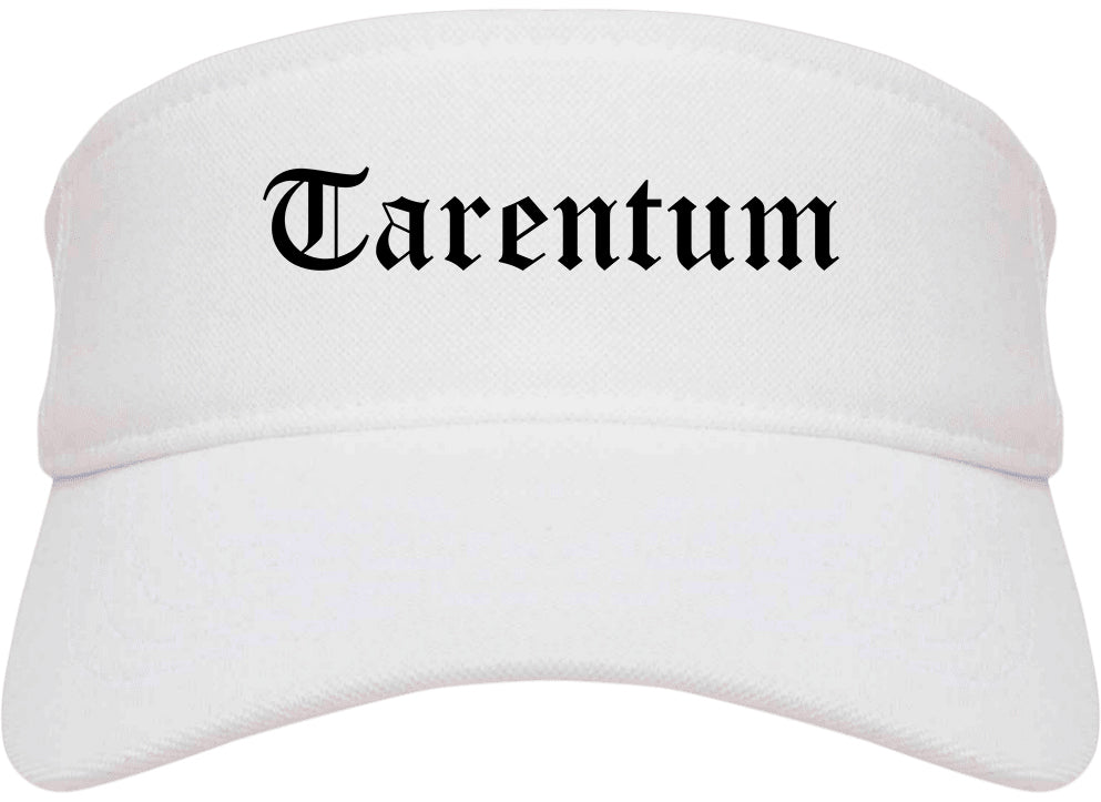Tarentum Pennsylvania PA Old English Mens Visor Cap Hat White