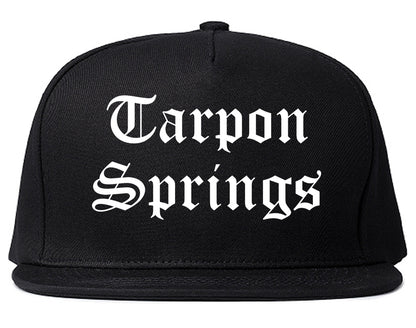 Tarpon Springs Florida FL Old English Mens Snapback Hat Black