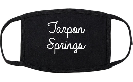 Tarpon Springs Florida FL Script Cotton Face Mask Black