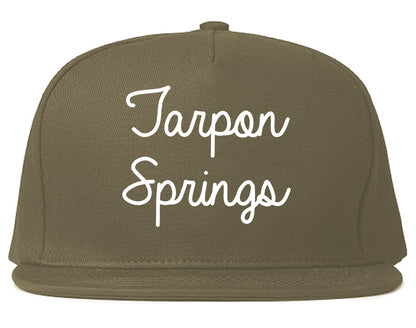 Tarpon Springs Florida FL Script Mens Snapback Hat Grey