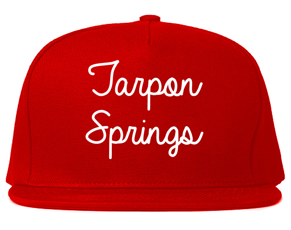 Tarpon Springs Florida FL Script Mens Snapback Hat Red