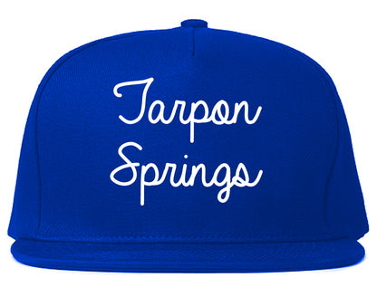 Tarpon Springs Florida FL Script Mens Snapback Hat Royal Blue