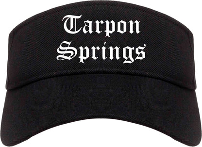 Tarpon Springs Florida FL Old English Mens Visor Cap Hat Black