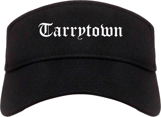 Tarrytown New York NY Old English Mens Visor Cap Hat Black