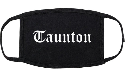 Taunton Massachusetts MA Old English Cotton Face Mask Black