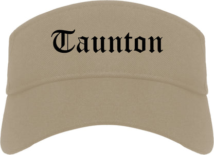 Taunton Massachusetts MA Old English Mens Visor Cap Hat Khaki