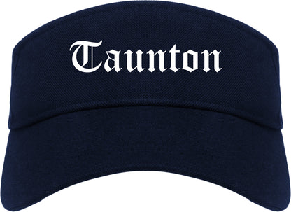 Taunton Massachusetts MA Old English Mens Visor Cap Hat Navy Blue