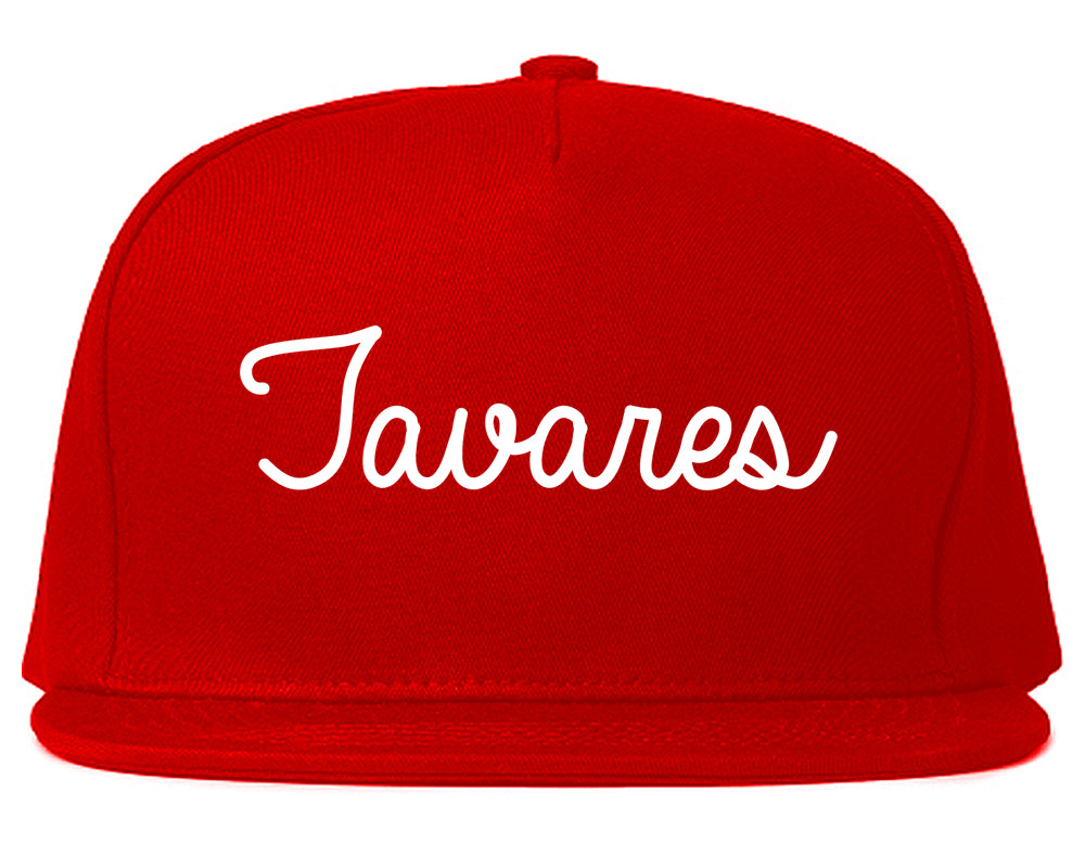 Tavares Florida FL Script Mens Snapback Hat Red