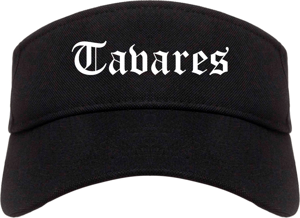 Tavares Florida FL Old English Mens Visor Cap Hat Black