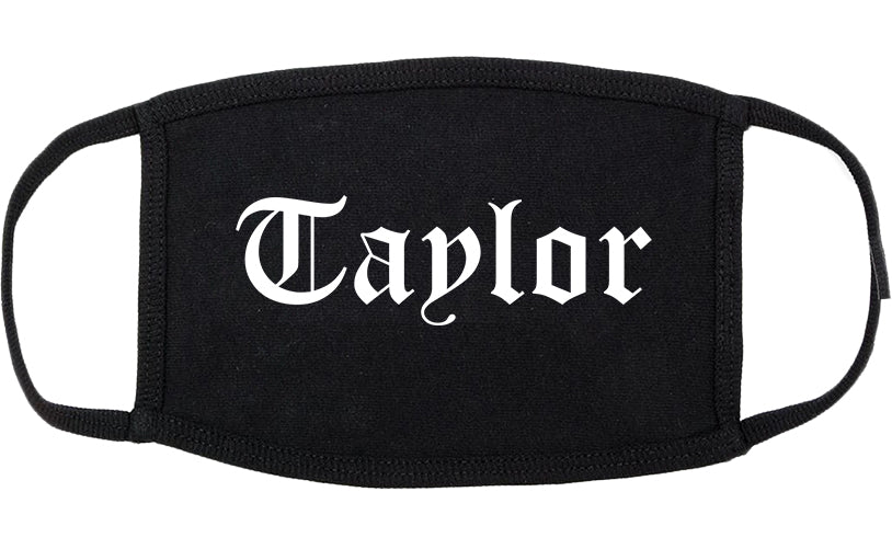 Taylor Michigan MI Old English Cotton Face Mask Black