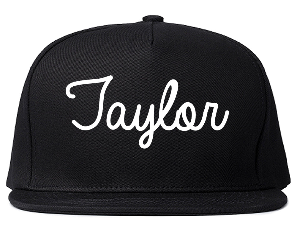 Taylor Michigan MI Script Mens Snapback Hat Black