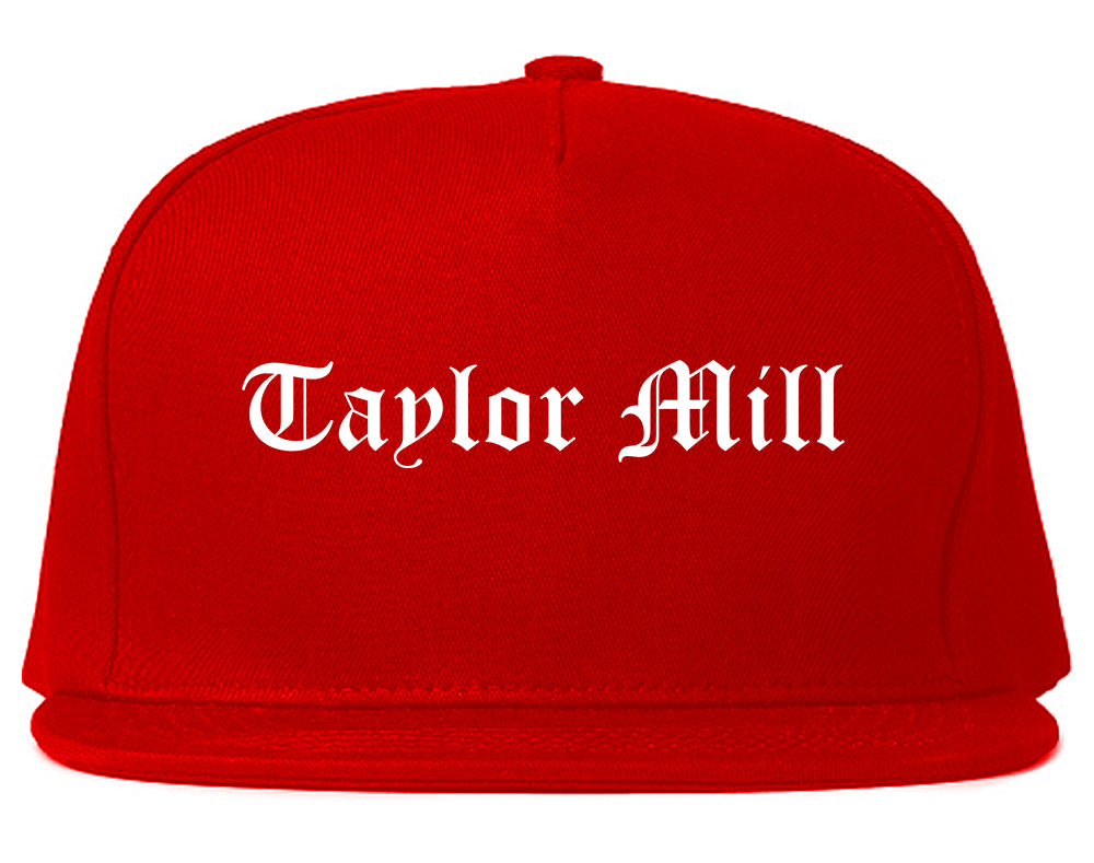 Taylor Mill Kentucky KY Old English Mens Snapback Hat Red