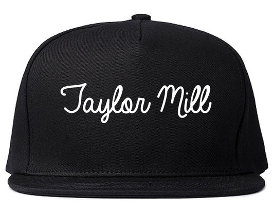Taylor Mill Kentucky KY Script Mens Snapback Hat Black