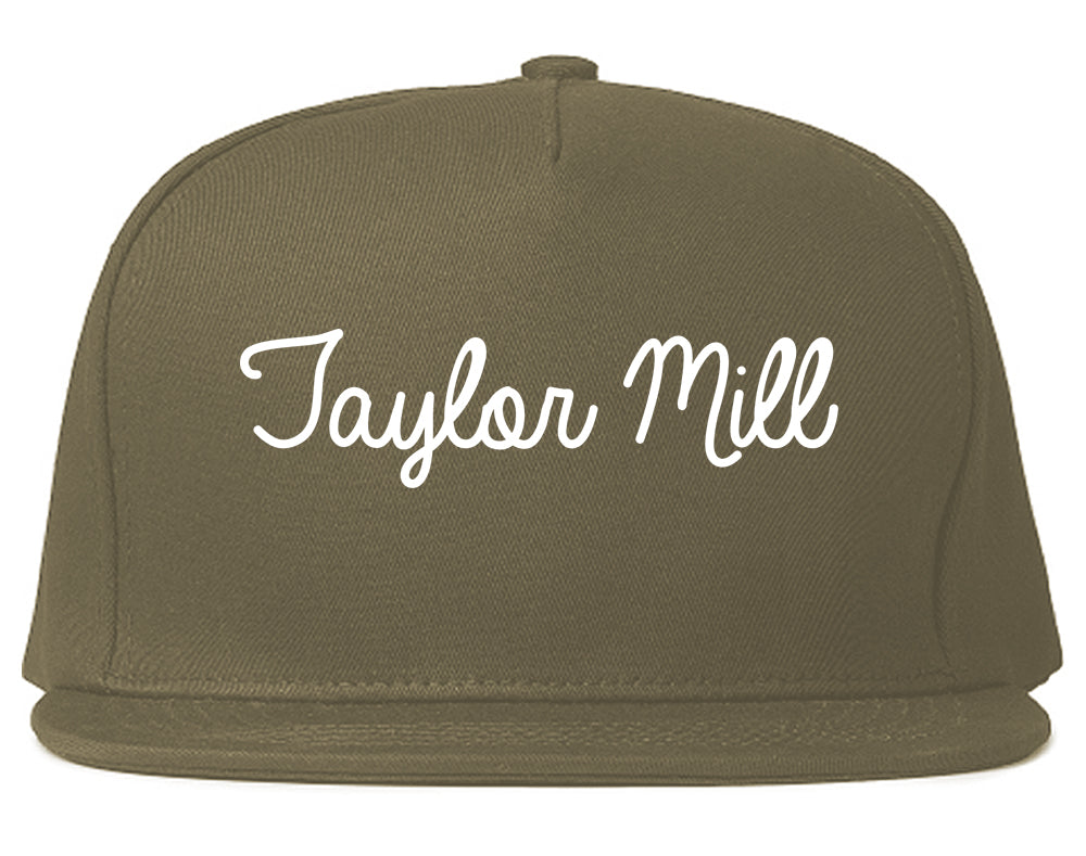 Taylor Mill Kentucky KY Script Mens Snapback Hat Grey