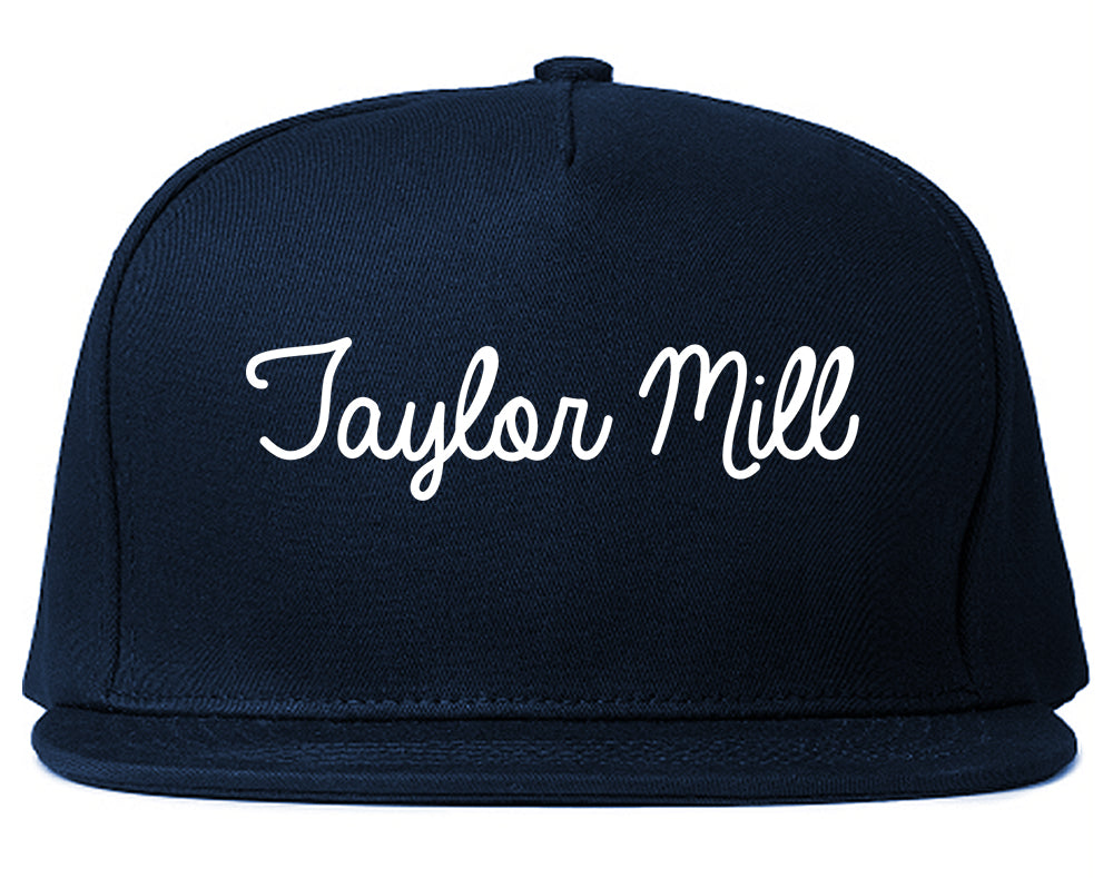 Taylor Mill Kentucky KY Script Mens Snapback Hat Navy Blue