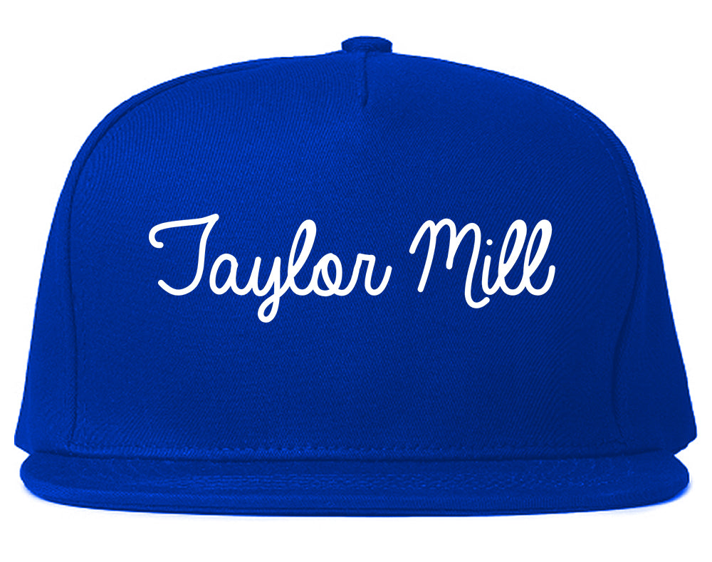 Taylor Mill Kentucky KY Script Mens Snapback Hat Royal Blue