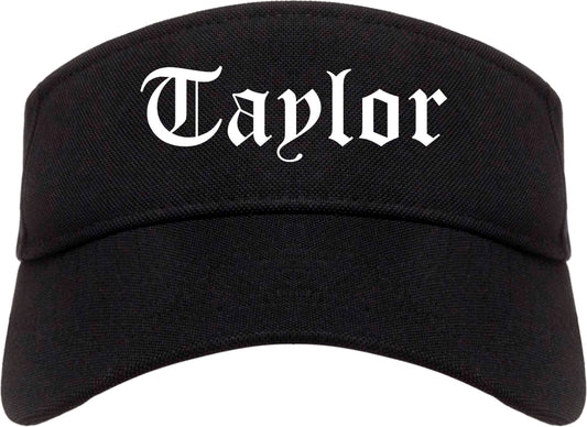 Taylor Pennsylvania PA Old English Mens Visor Cap Hat Black
