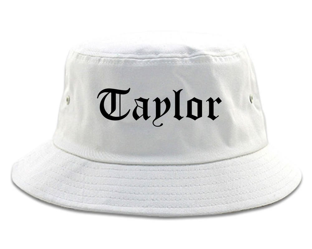 Taylor Pennsylvania PA Old English Mens Bucket Hat White