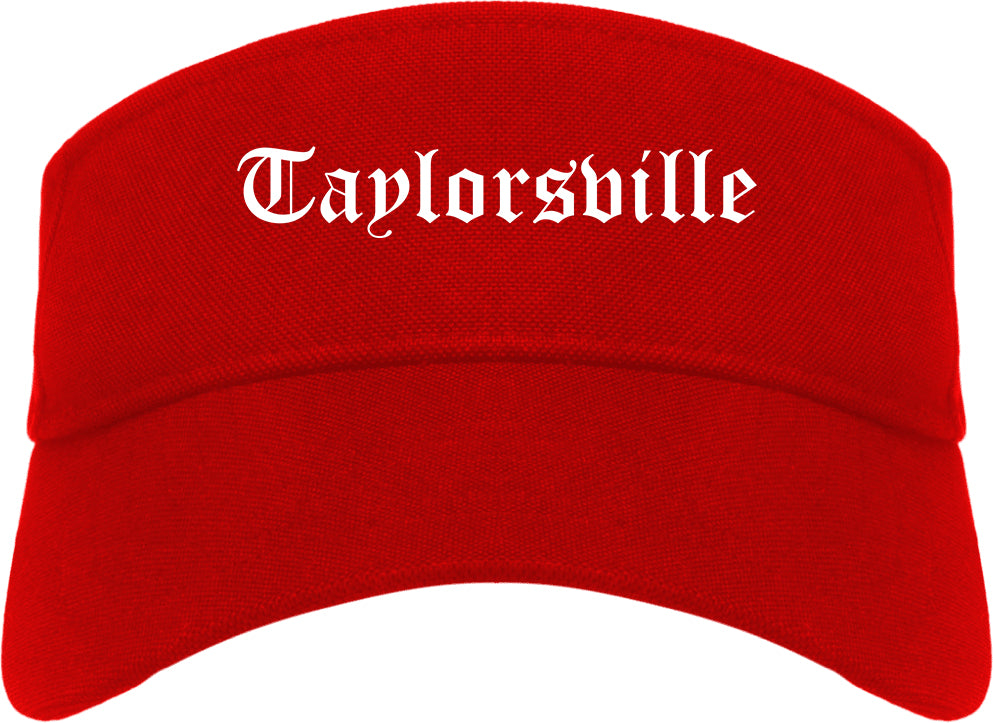 Taylorsville Utah UT Old English Mens Visor Cap Hat Red