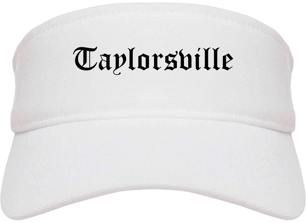 Taylorsville Utah UT Old English Mens Visor Cap Hat White