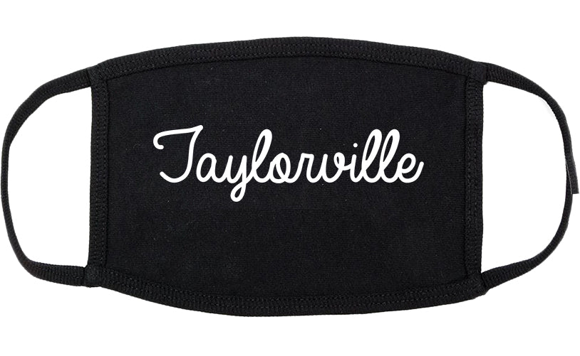 Taylorville Illinois IL Script Cotton Face Mask Black