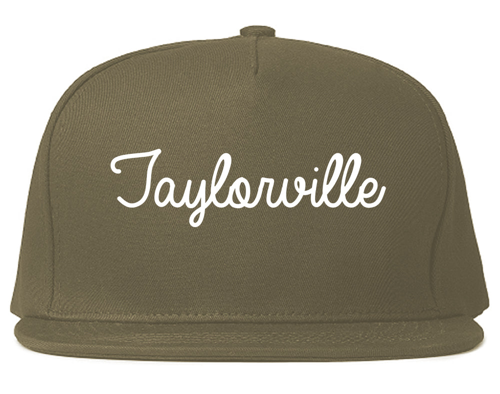 Taylorville Illinois IL Script Mens Snapback Hat Grey