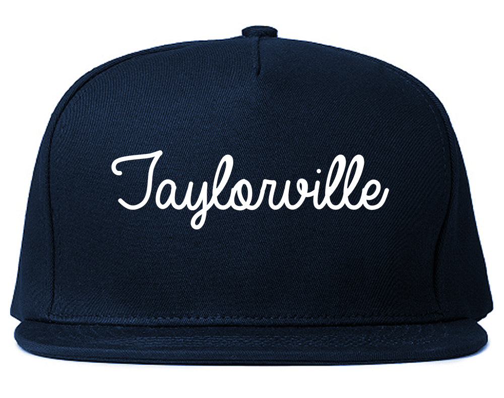 Taylorville Illinois IL Script Mens Snapback Hat Navy Blue