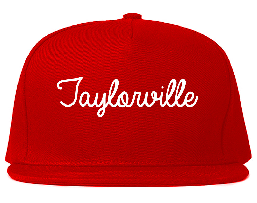 Taylorville Illinois IL Script Mens Snapback Hat Red
