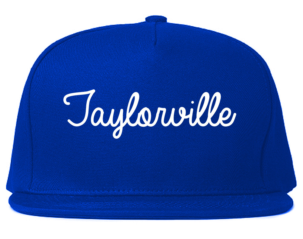 Taylorville Illinois IL Script Mens Snapback Hat Royal Blue