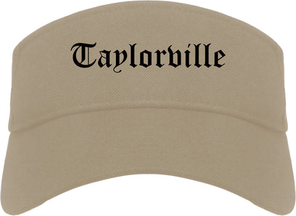 Taylorville Illinois IL Old English Mens Visor Cap Hat Khaki