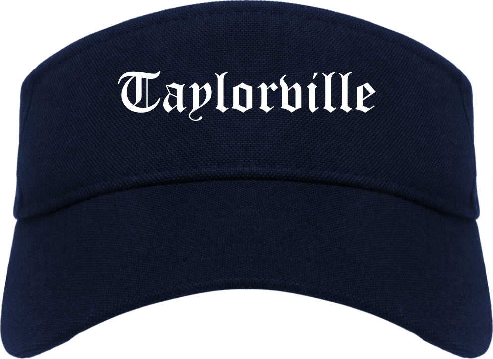 Taylorville Illinois IL Old English Mens Visor Cap Hat Navy Blue