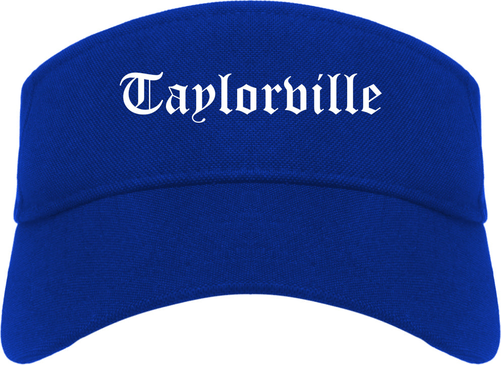 Taylorville Illinois IL Old English Mens Visor Cap Hat Royal Blue