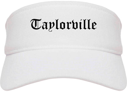 Taylorville Illinois IL Old English Mens Visor Cap Hat White