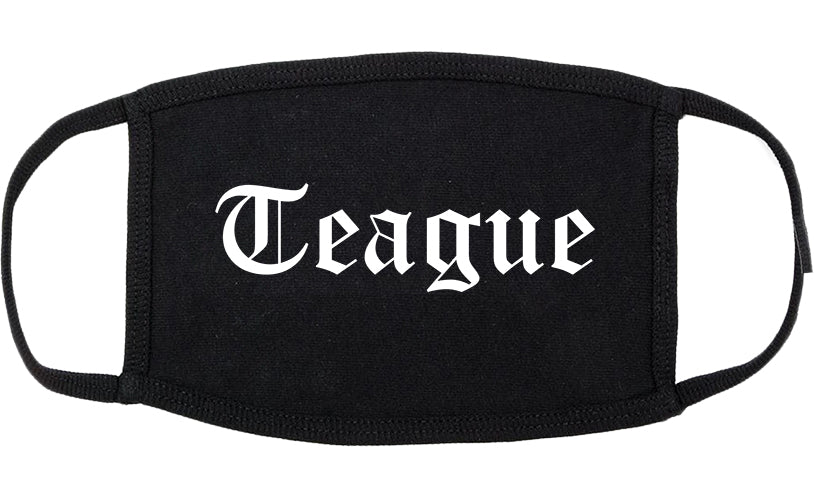 Teague Texas TX Old English Cotton Face Mask Black